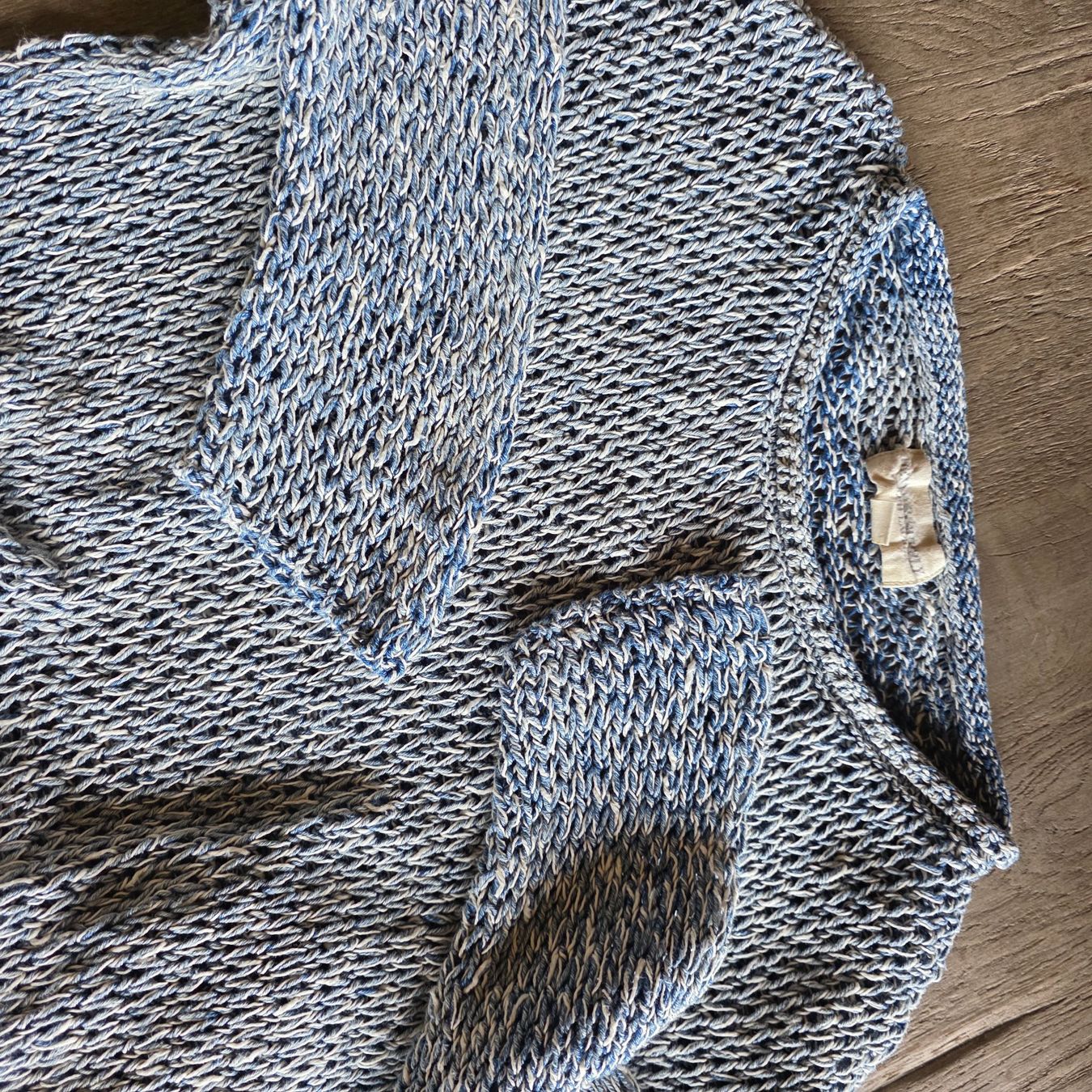 Maglioni & Felpe: 🐸 DENIM & CO LEINEN STRICKPULLOVER PULLOVER BLAU WEISS M – Usato da Môtier (Vully) venduto da Frogs 7