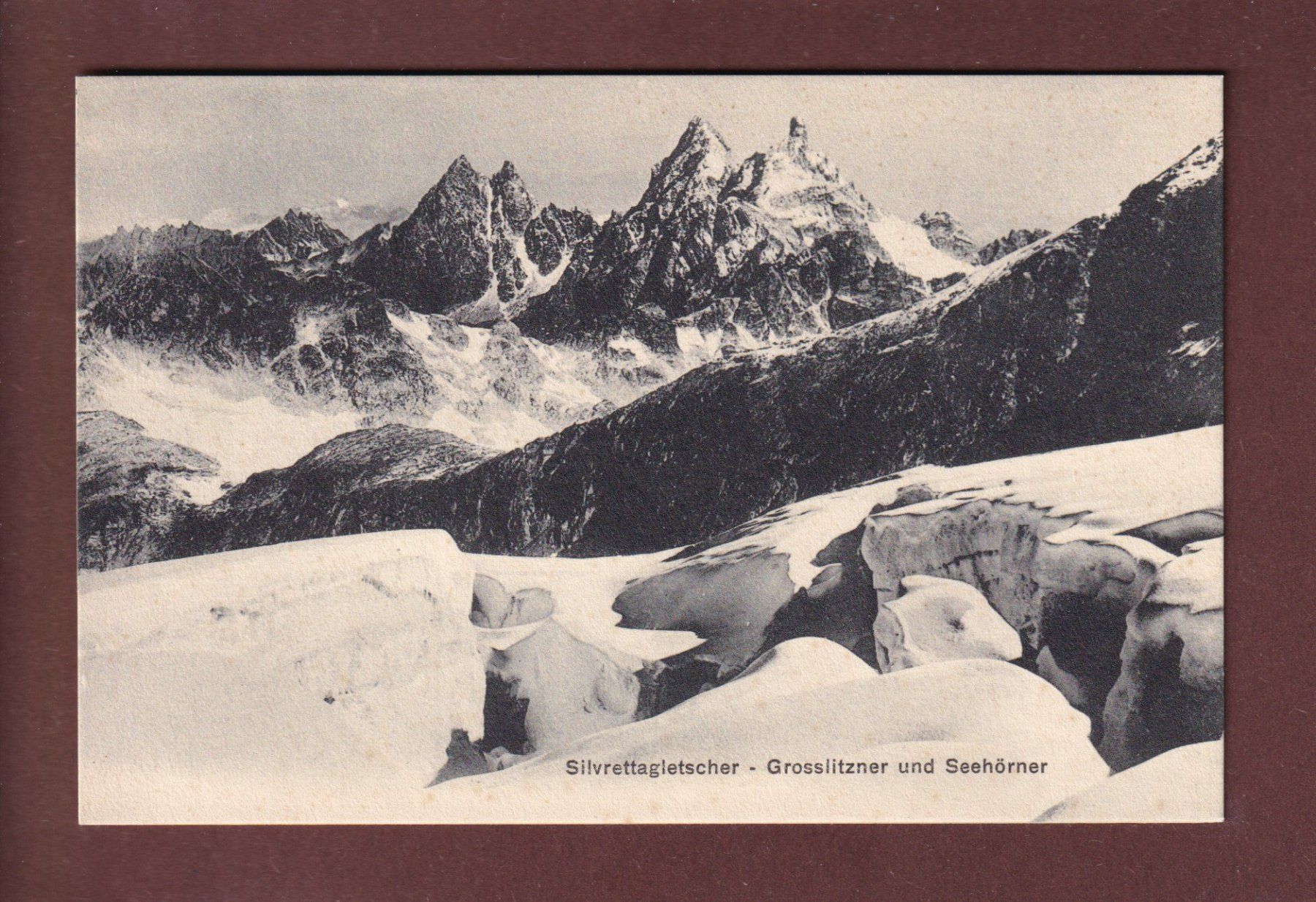 Cartoline postali: SILVRETTAGLETSCHER - Grosslitzner - Seehörner – Usato da Pully venduto da nicecards