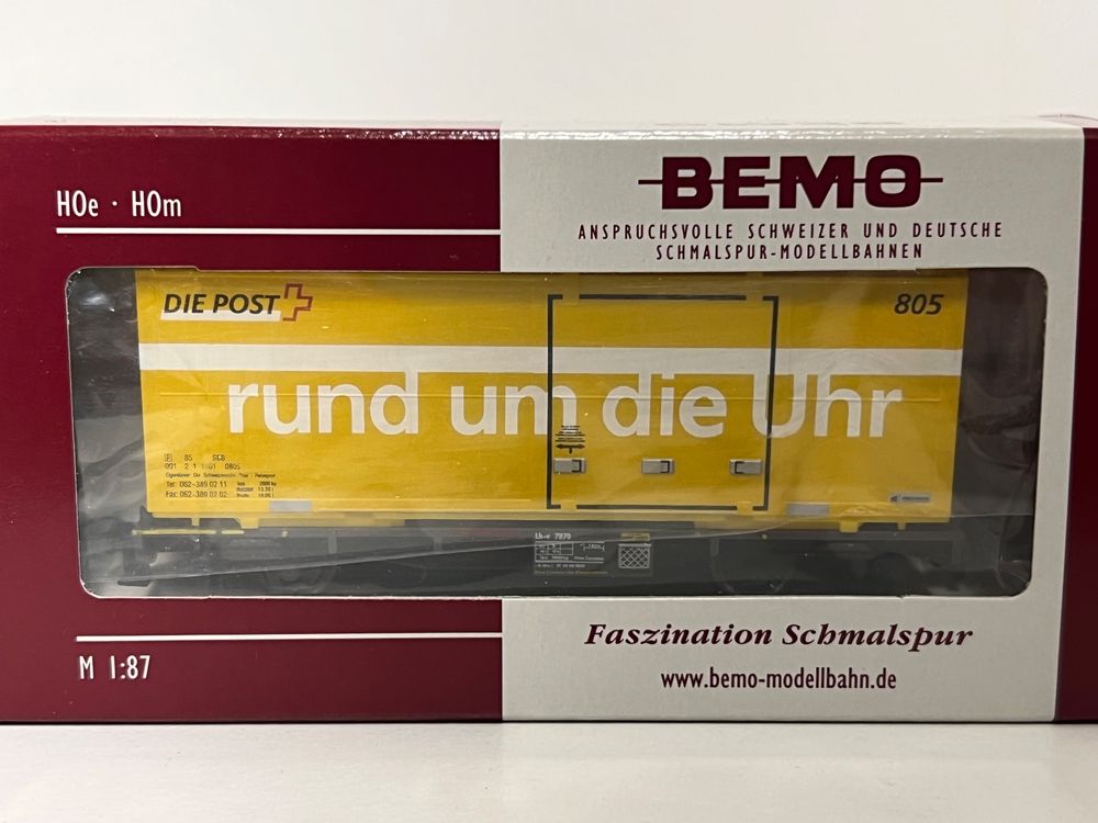 Bemo 1 x Postwagen rund um die Uhr Rhb H0m aus Set 7469 100 (Neu und ...