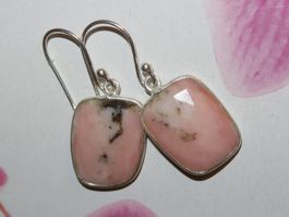 Ohrringe Pink OPAL 925 Silber fazetiert