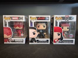 Funko POP!: The Punisher + Elektra 581 + Daredevil 954