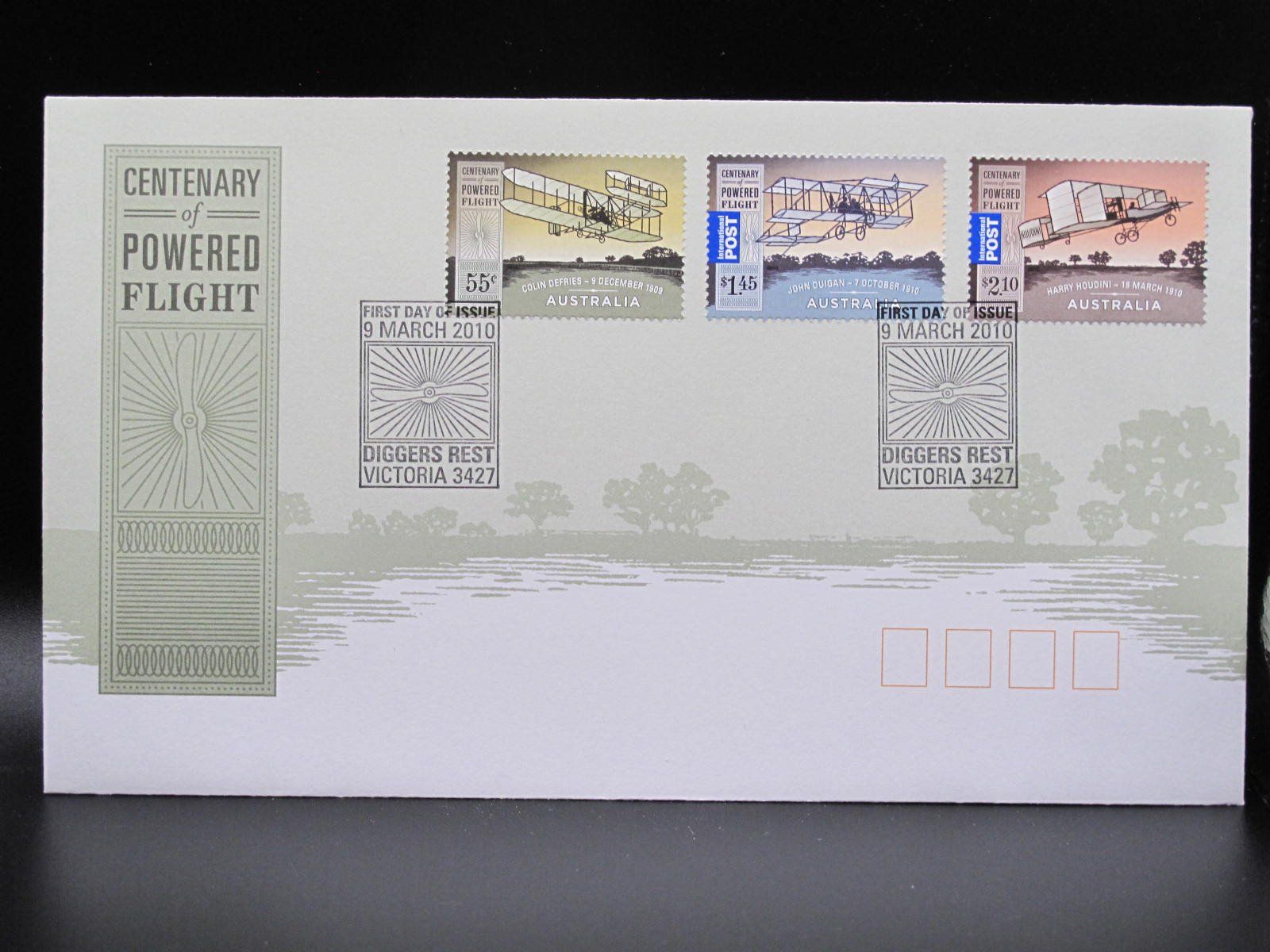 Alle Briefmarken: Australia 2010 Powered Flight FDC – Gebraucht aus Wil SG von fva01