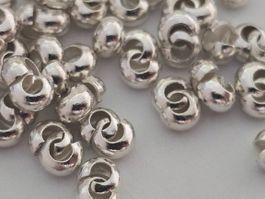 20x 925 Silber Endteile Quetsch Perle Schmuck basteln Kette