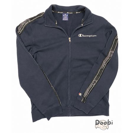 Veste Champion bleu marine zippée logo tape manches – L
