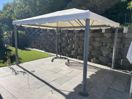 Gartenpavillon beige Metallrahmen 3x4m