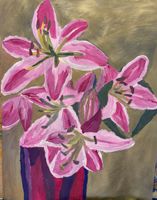 🌸 Gemälde: Lilien in Rosa - Frühlingsgefühle pur!🌸 (53)
