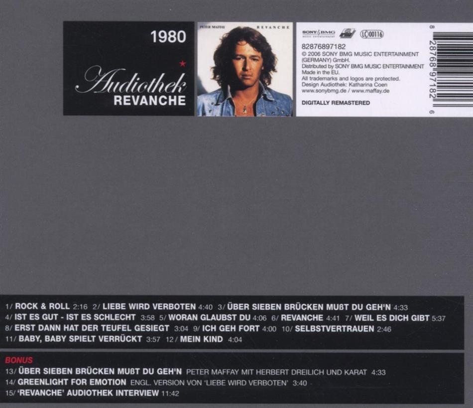 CDs: Maffay Peter: Revanche (Audiothek) CD – Neuf avec emballage d'origine à Steinhausen par Vilivinili 1