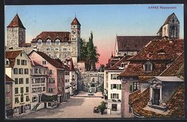 Rapperswil, Strassenpartie mit Restauran