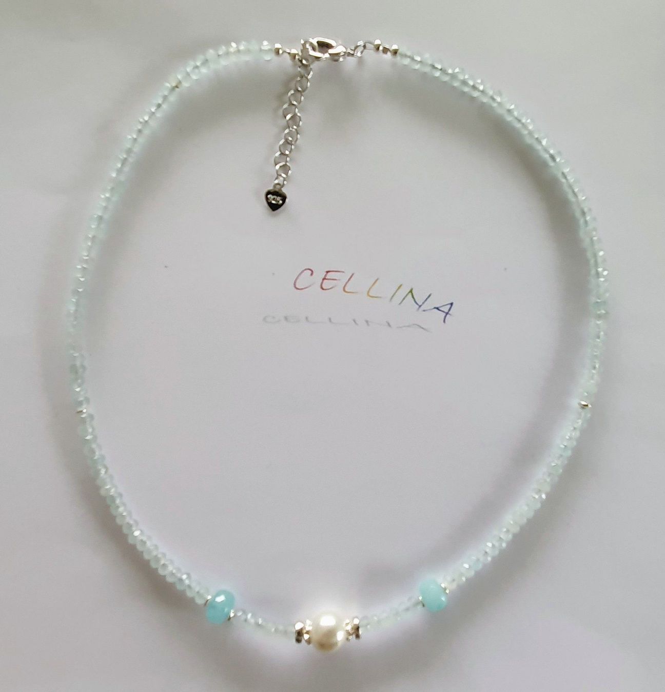 Catenine: Aquamarin Halskette 181 – Nuovo e nell'imballaggio originale da Luzern venduto da Cellina1 1