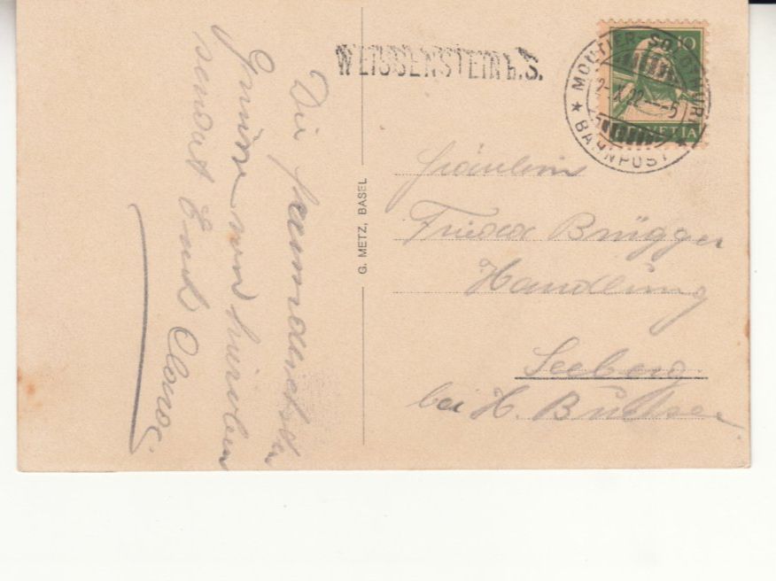 Cartoline postali: Weissenstein 1922 mit Bahnstempel und Stabstempel – Usato da Bürglen TG venduto da StampGraf 1
