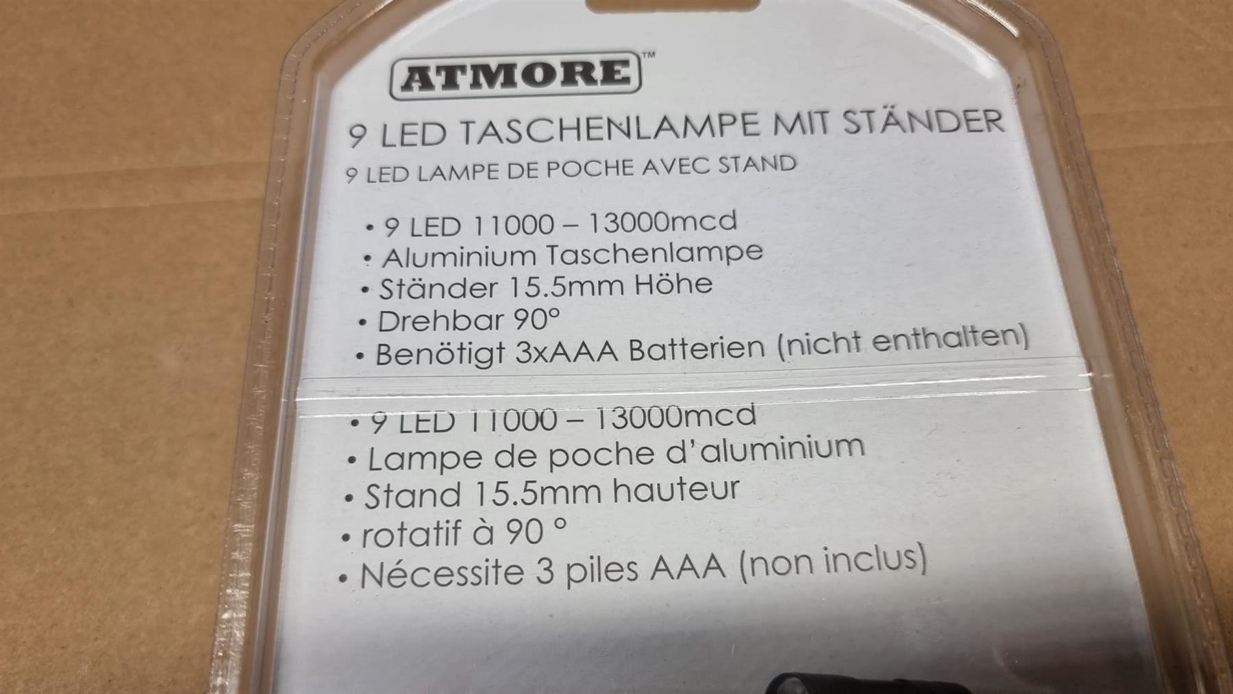 Lampade: 9 LED Taschenlampe mit Ständer – Nuovo (secondo la descrizione) da Rebstein venduto da James-Dean 3
