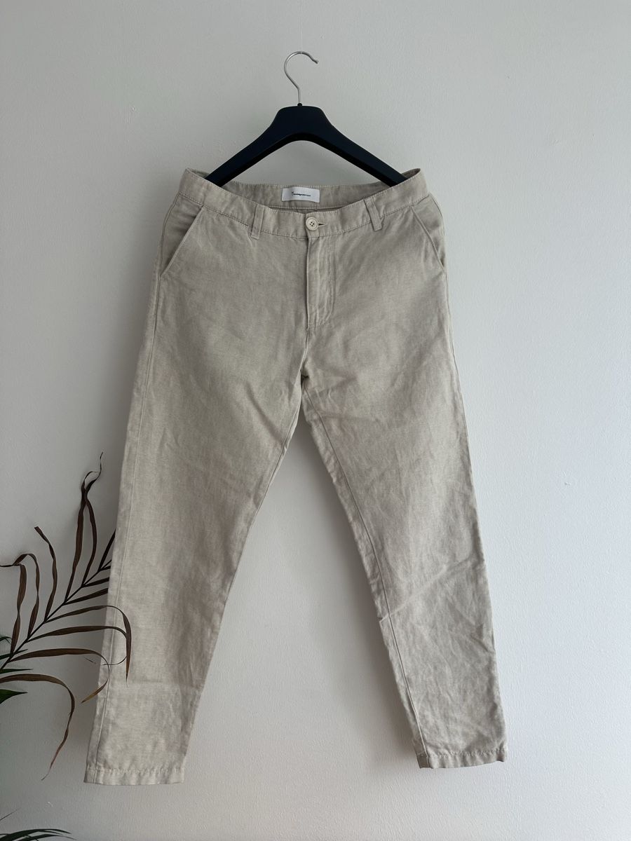 Pantaloni: Knowledge Cotton Apparel Hose Beige Leinen – Usato da Koblenz venduto da Joshua_M