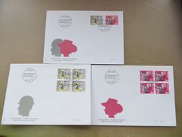 3 Briefe FDC Sondermarken (hohe Werte!) 1989
