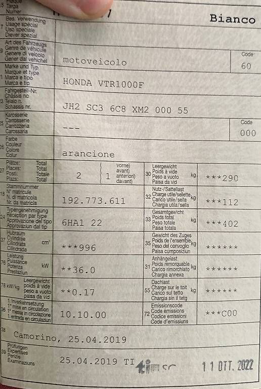 Honda Strasse: Honda VTR 1000 f – Gebraucht aus Arogno von pag_c2c9 3