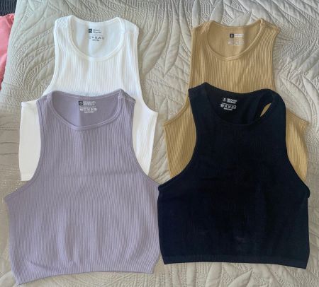 4er Set Crop-Tanktops, Grösse S