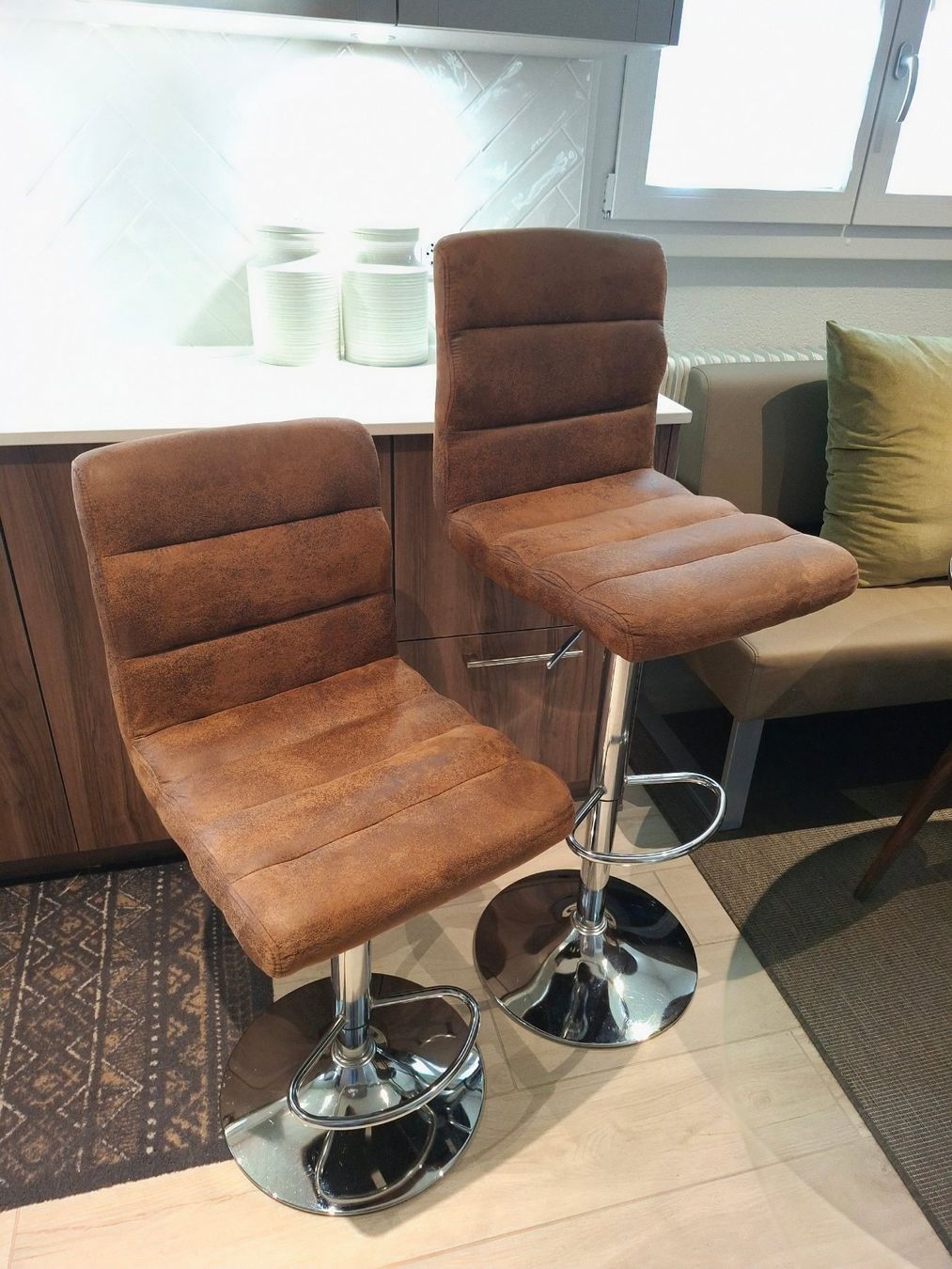 Sgabelli: Duo de tabourets cognac & chrome – Usato da Tentlingen venduto da danielmess