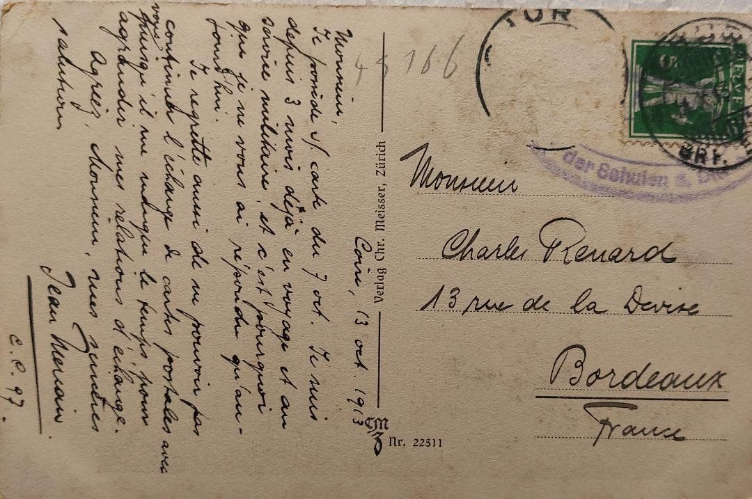 Ansichtskarten: CHUR - Am Plessurquai - 1913 – Gebraucht aus Delémont von Domdom1 1