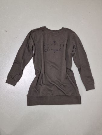 Schöner, langer Pulli in khaki, Gr S
