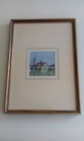 "SAN GIORGIO MAGGIORE", AQUARELL, HANDBEMALT, UNTER GLAS