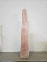 Mineralien Rosenquarz Obelisk geschliffene Pyramide 31,5cm H