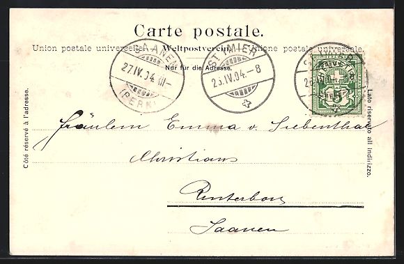 Cartoline postali: St-Imier, Totalansicht mit Bergpanorama  – Usato da Berlin venduto da bartko-reher 1