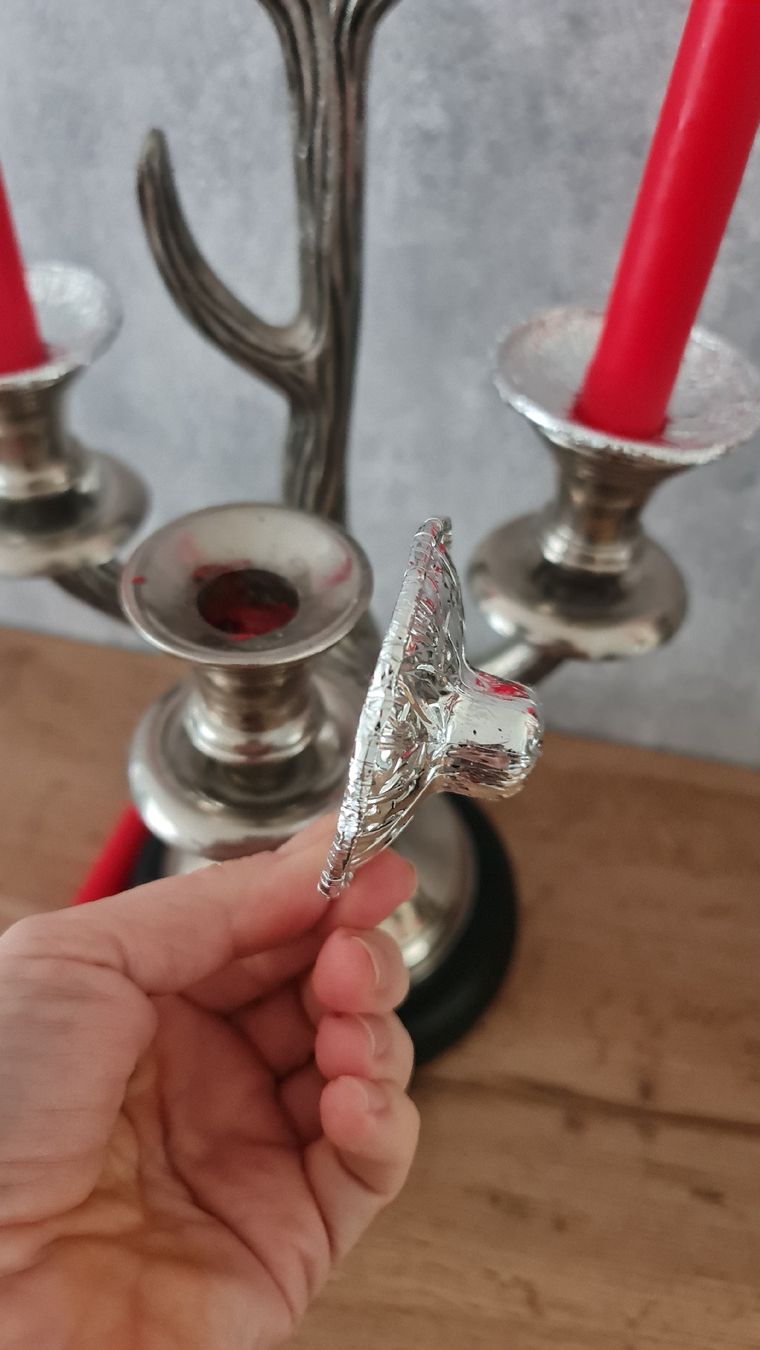 Kerzenständer: 2x Silber Kerzenständer 3-flammig Baum Geweih Design. – Gebraucht aus Ibach von ole_6whn 4