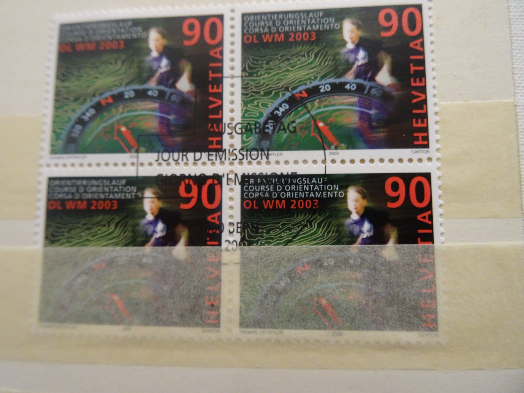 Alle Briefmarken: 2003 OL WM VIERERBLOCK ET STEMPEL – Gebraucht aus Olten von pechsisa1
