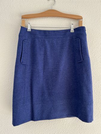 Jupe MaxMara Weekend bleue en laine vierge, taille 42 (M-L)