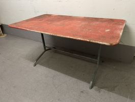 Vintage gartentisch metall rot 140x80x70 cm