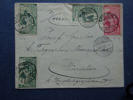 1900 UPU 4 Marken auf schönem Brief