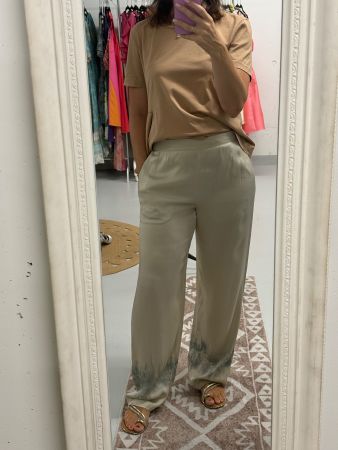 Rabens Saloner leichte Sommerhose beige M Batik Viskose lang
