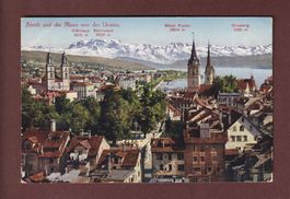 ZÜRICH und die Alpen von der Urania - 1922