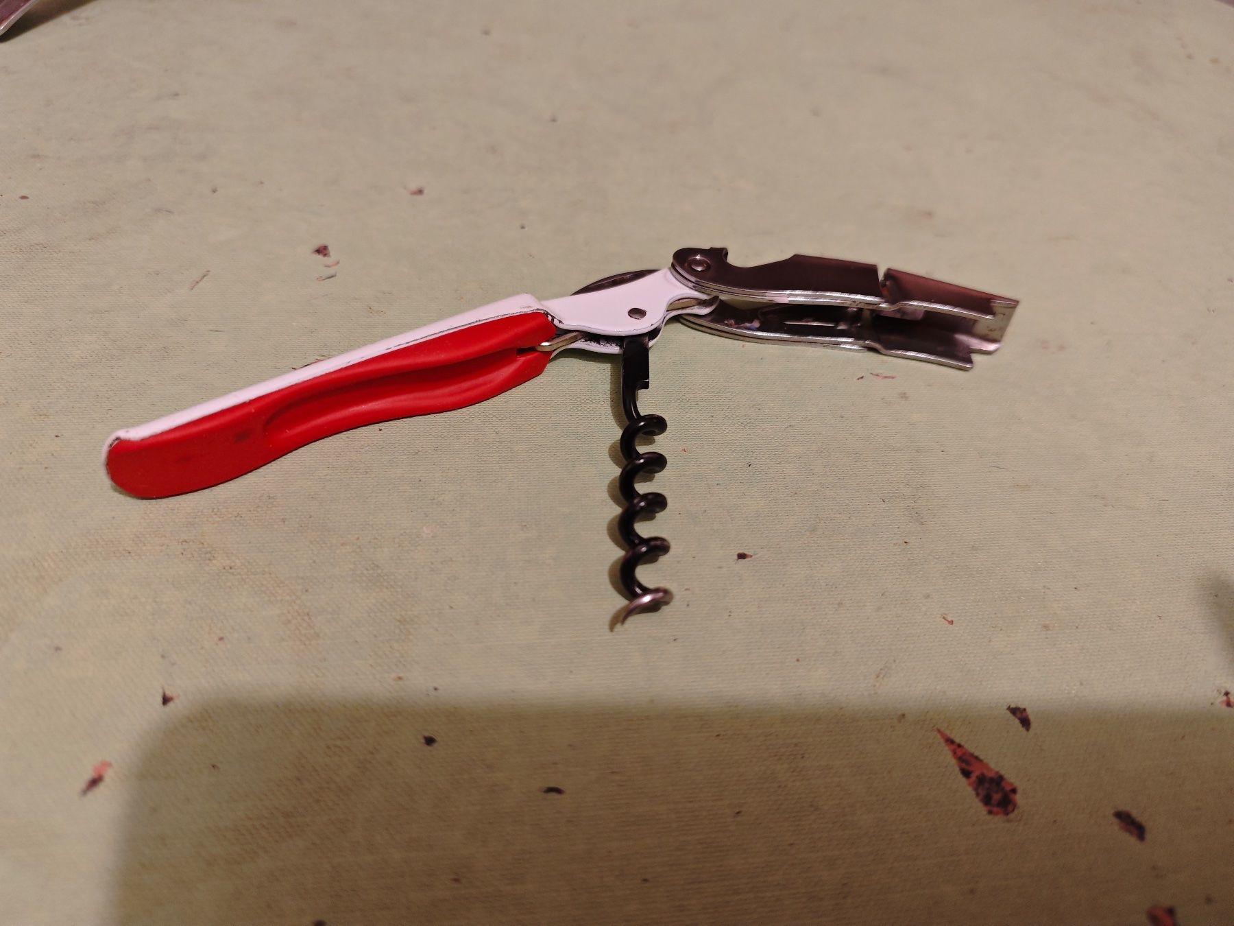 Apribottiglie & Tappi per chiusura: All-in-One Corkscrew Bottle Opener - Red Handle – Usato da Genève venduto da Noemie.wrmsi 3