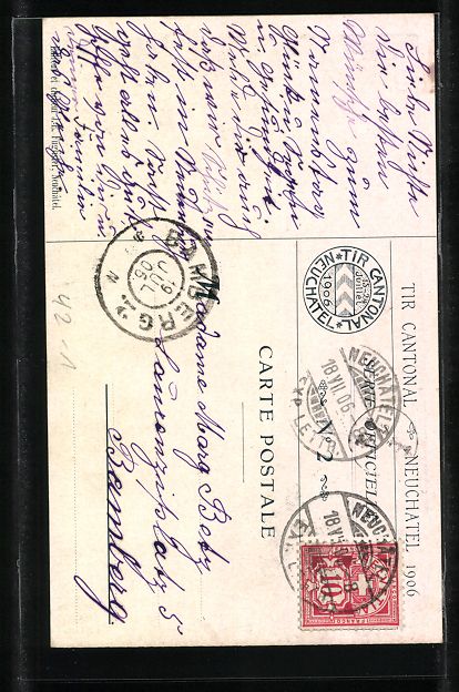 Cartes postales: Neuchatel, Tir Cantonal neuchatelois 190 – D'occasion à Berlin par bartko-reher 1