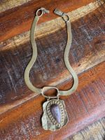 ZARA Vintage goldene Statement Halskette mit Steinanhänger