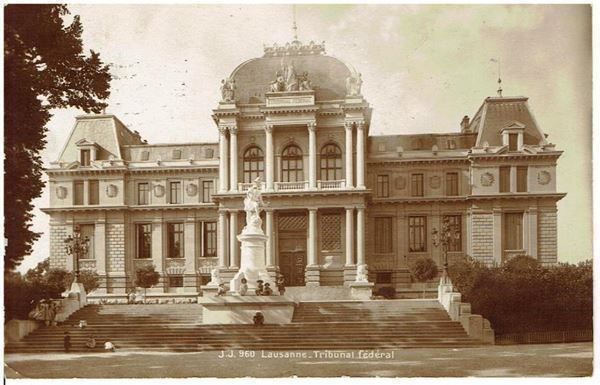 Cartoline postali: Lausanne - Tribunal fédéral, 1917 – Usato da Flims - Dorf venduto da Stagediver