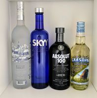 4x Vodka / White Birch, Skyy,  Absolut 100, Grasovka