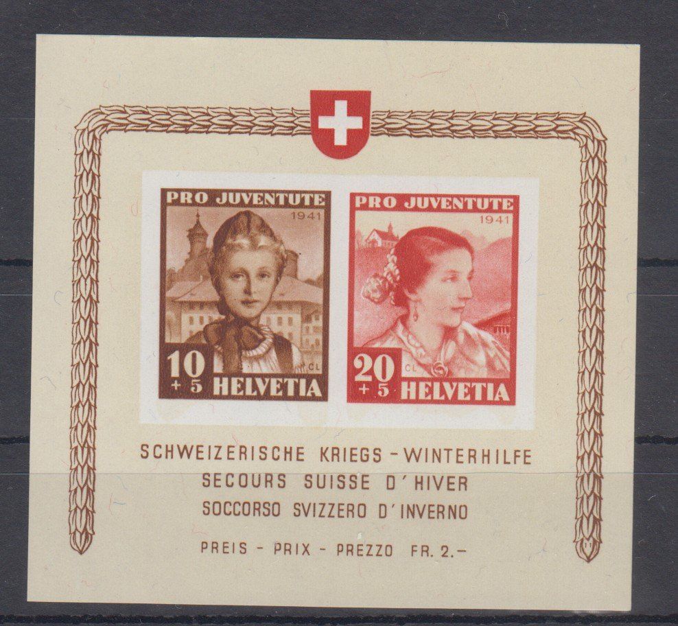 Tutti i francobolli: Bloc WPro Juventute 1941 neuf** – Usato da Boécourt venduto da Denteles66