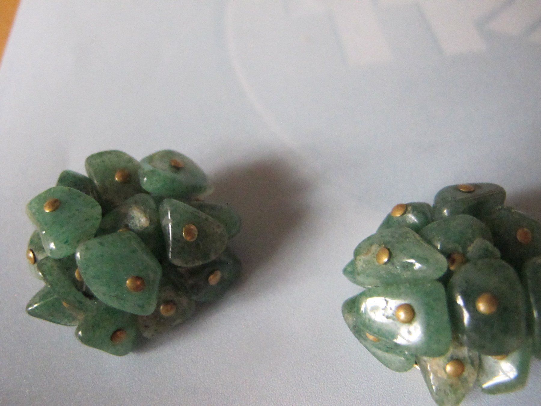 Orecchini pendenti & Orecchini a lobo: Vintage Ohrclips jade Vintage – Usato da Löhningen venduto da Chimae67 6