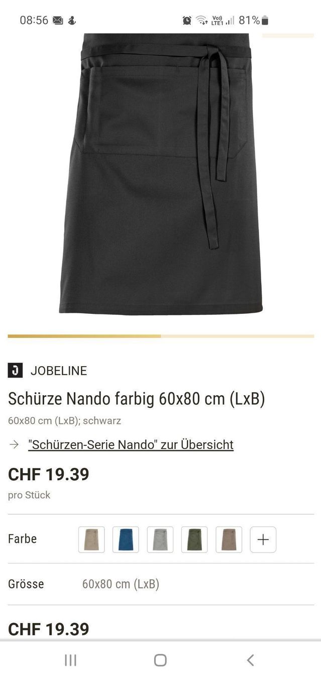 Sonstige Arbeitskleidung & Schutz: Joblin Schürtzen 60×80 cm – Gebraucht aus Würenlingen von kuh33 1