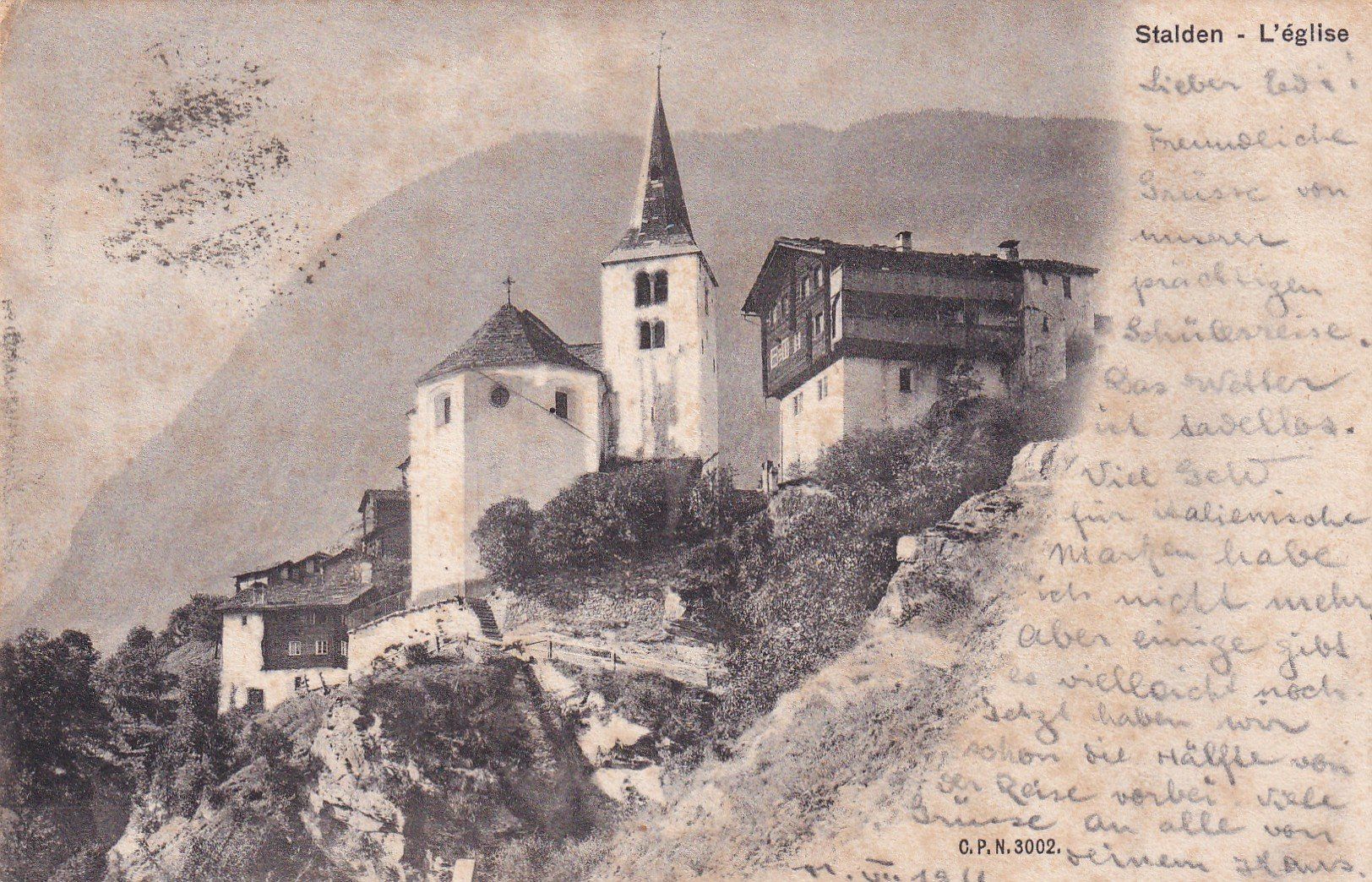 Cartoline postali: Stalden L'église 1911 – Usato da Cormoret venduto da Pascalll2001