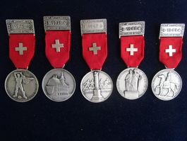 5 X Sektion Wettschiessen  EKSV 1962 - 64 - 66 - 68 - 1976