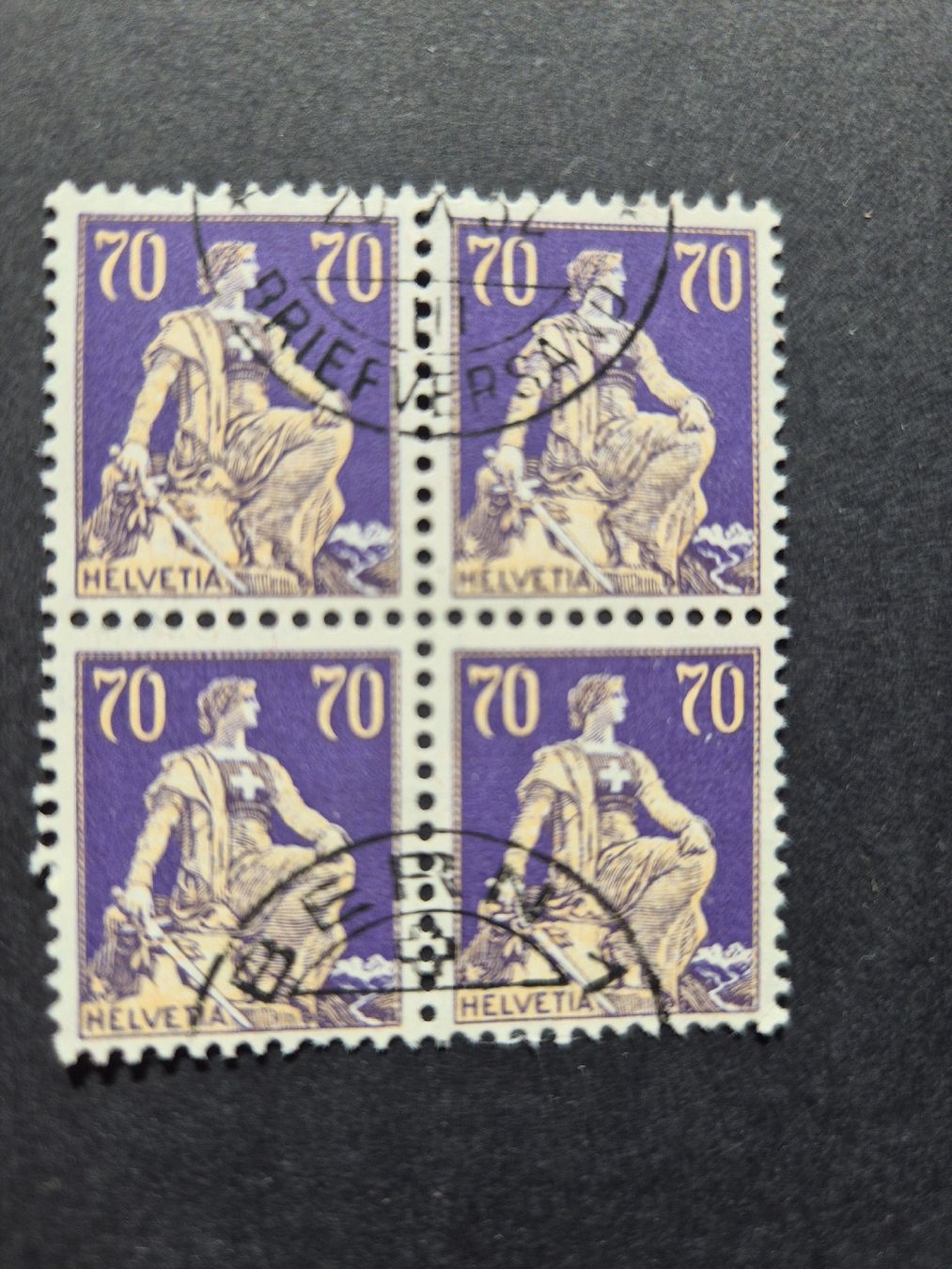 Alle Briefmarken: Znr. 162 viererblock gest. Bern – Gebraucht aus Uznach von Fireblade7
