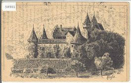 Aigle - Le Chateau - Künstlerkarte