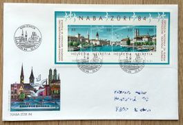 FDC National Briefmarkenausstellung NABA 1984 Zürich Block