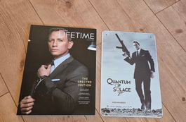 James Bond 007 Set:  OMEGA Uhr Magazin + Blechschild