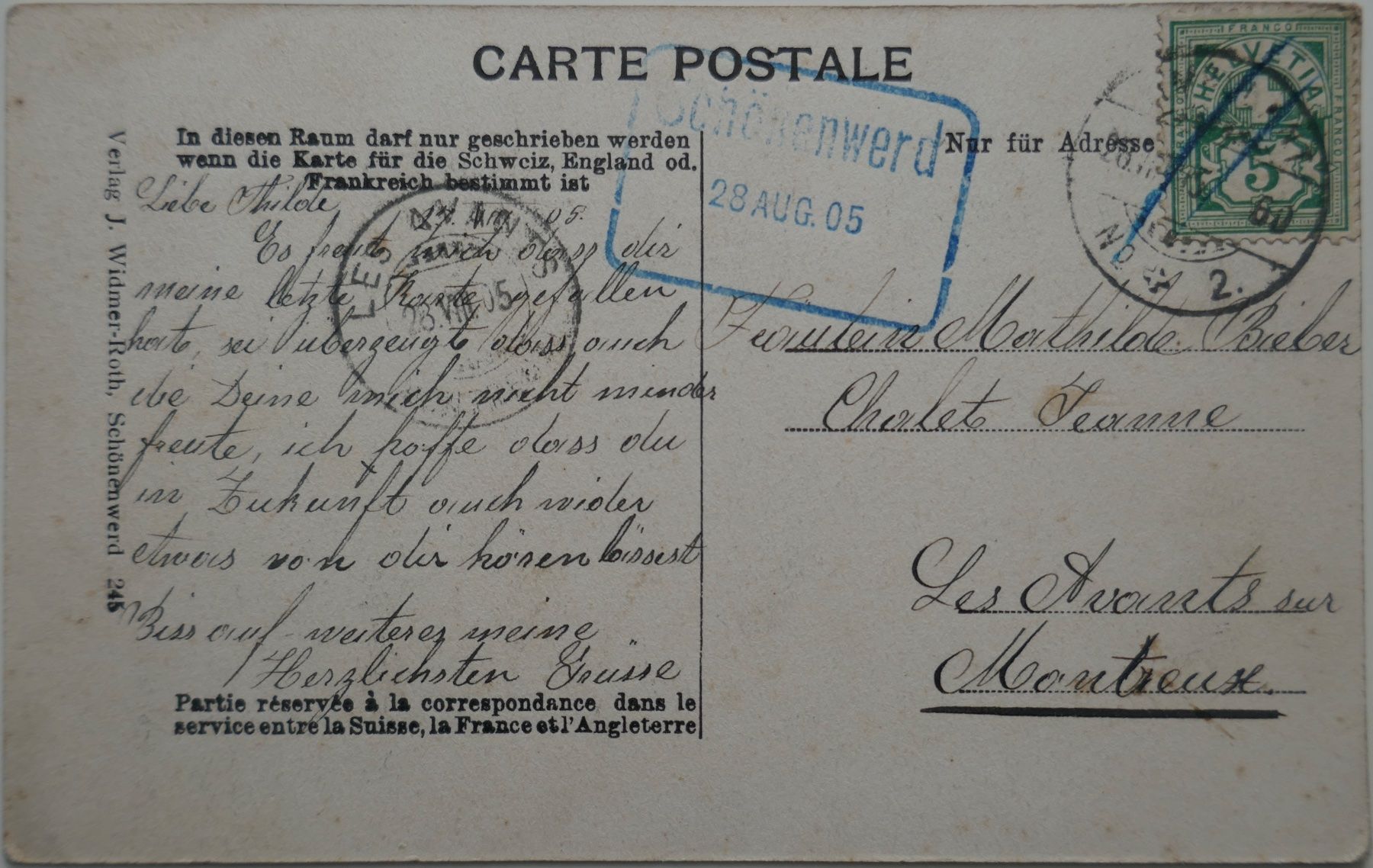Cartoline postali: Antike Postkarte 1905, Kirche Gösgen – Usato da Möhlin venduto da PHILABARTIS 1