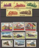 Collection de timbres sur le thème trains occasion
