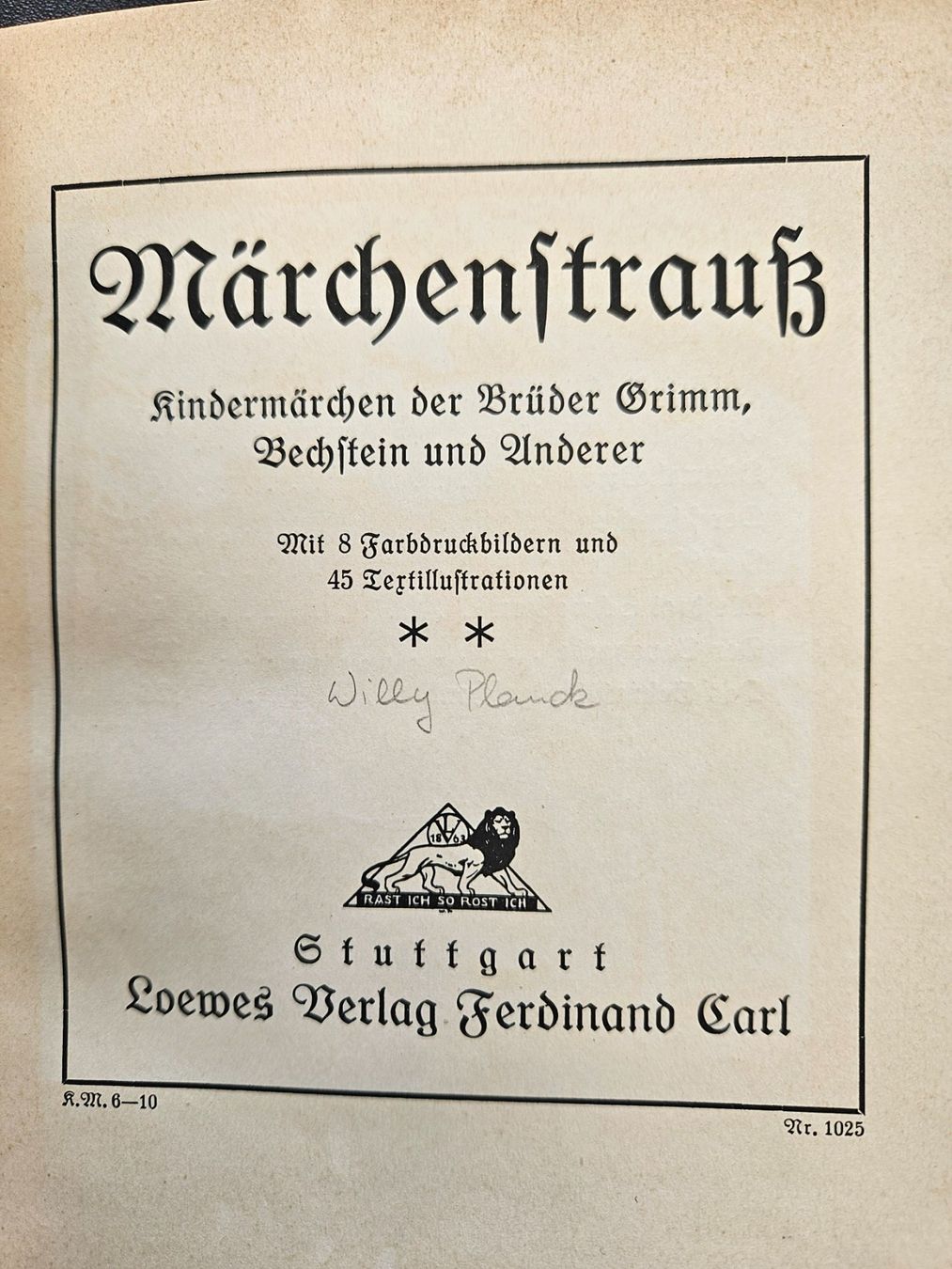 Bücher: Märchenstrauss Kindermärchen der Brüder Grimm – Gebraucht aus Urdorf von Colina 1