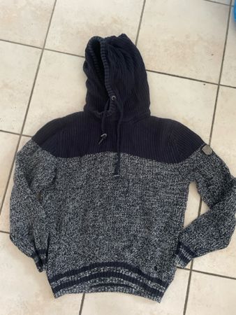 Tom Tompson Strickpullover mit Kapuze, Grösse M, Top!